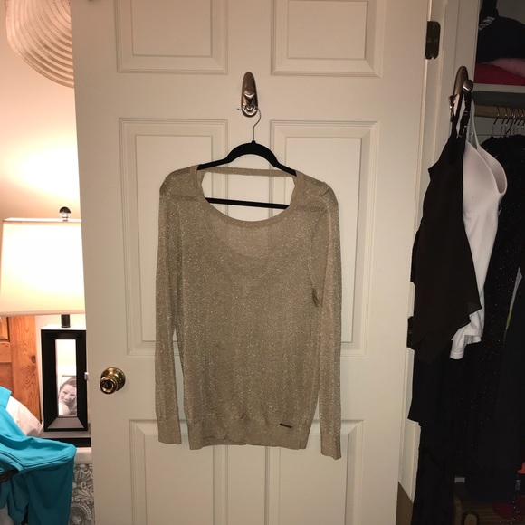 MICHAEL KORS Gold Metallic Tunic Sweater - Picture 5 of 6